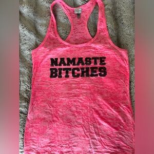 Hot pink burnout racerback tank, size Large